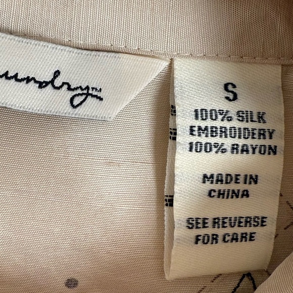 Vintage French Laundry 100% silk embroidered button down shirt - Picture 6 of 10